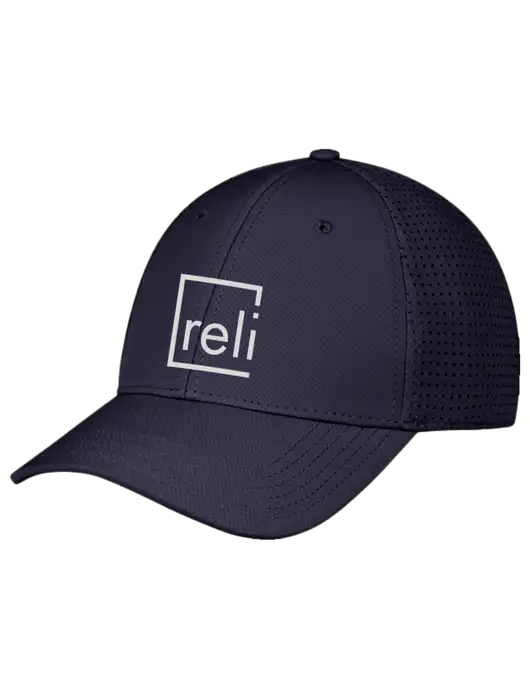 Navy Performance Stretchable Cap Hook & Loop w/Reli Title Logo