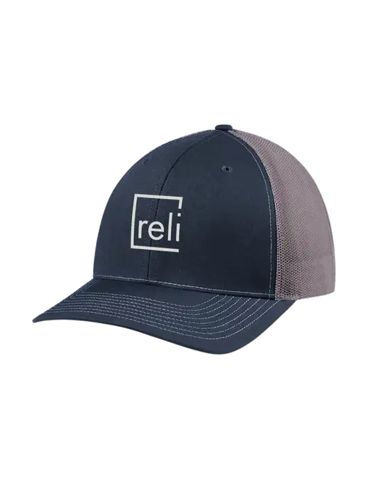Richardson Adjustable Snapback Original 112 Trucker Cap Navy w/Charcoal Mesh w/Reli Title Logo