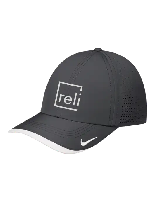 Nike Dark Grey/White Dri-FIT Perforated Performance Cap w/Reli Title Logo