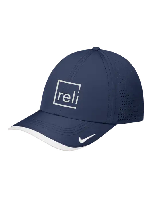 Nike Navy/White Dri-FIT Perforated Performance Cap w/Reli Title Logo