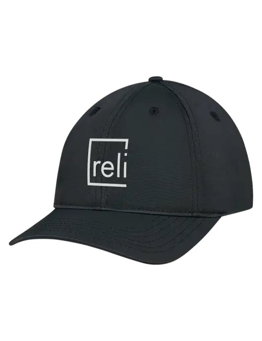 Black Nylon Twill Performance Cap w/Reli Title Logo