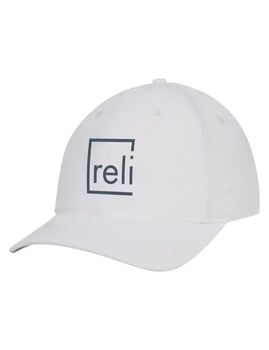 White Nylon Twill Performance Cap w/Reli Title Logo