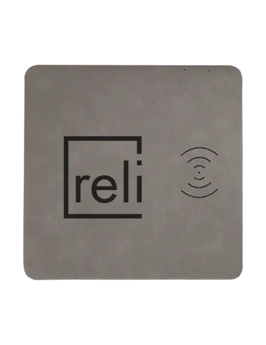 Grey Laserable Leatherette Phone Charging Mat w/Reli Title Logo