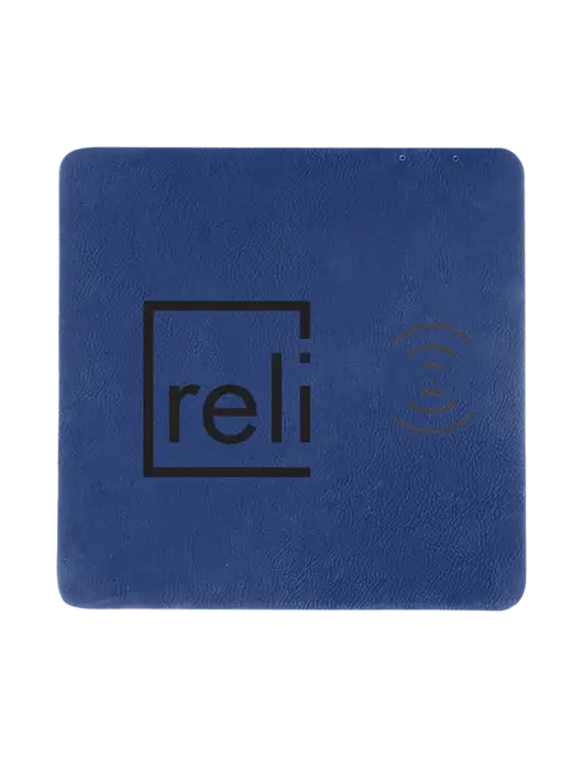 Light Navy Blue Laserable Leatherette Phone Charging Mat w/Reli Title Logo