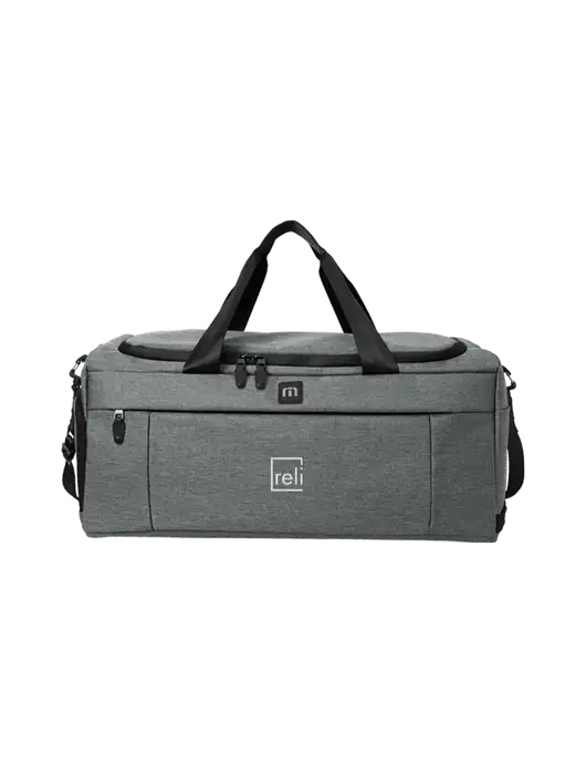 TravisMathew Dark Grey Heather Duration Duffel w/Reli Title Logo