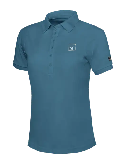 OGIO Womens Light Slate Blue Jewel Polo w/Reli Title Logo