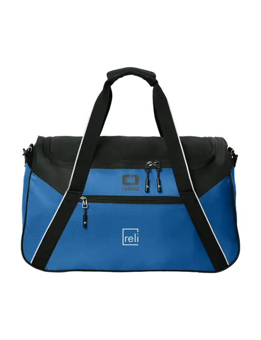 OGIO Light Navy/Black Inception Duffel w/Reli Title Logo