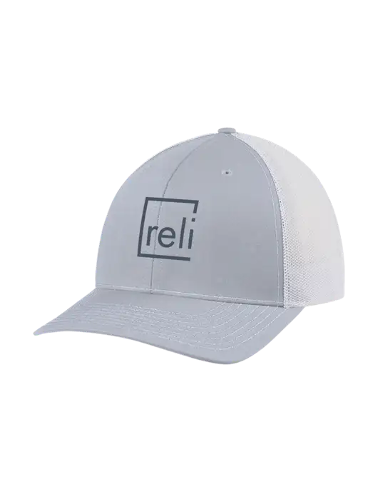 Richardson Adjustable Snapback Original 112 Trucker Cap Light Heather Grey w/White Mesh w/Reli Title Logo
