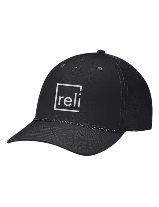Richardson Laser Perf Performance Black/Black-Grey Rope Cap w/Reli Title Logo