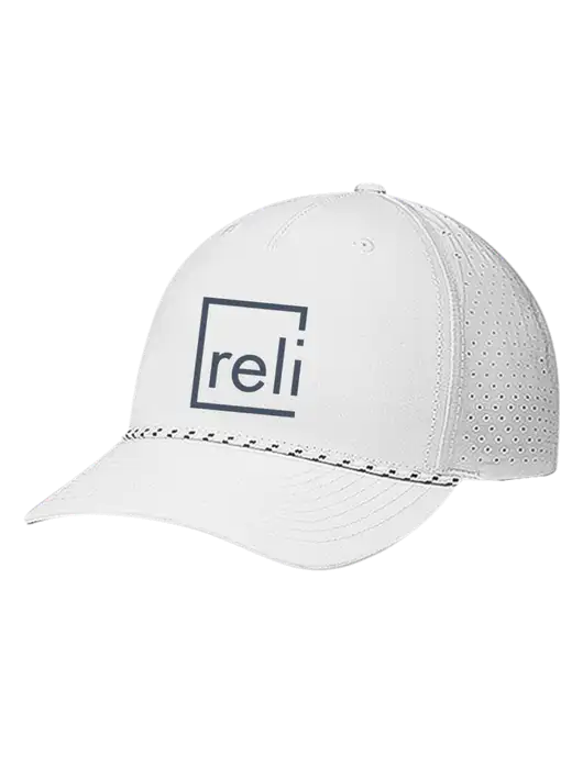 Richardson Laser Perf Performance White/White-Black Rope Cap w/Reli Title Logo