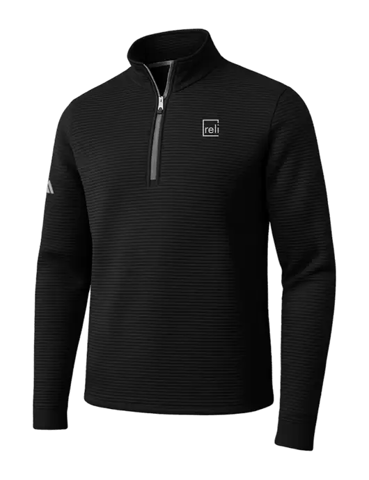 Adidas Black Spacer Quarter-Zip Pullover w/Reli Title Logo
