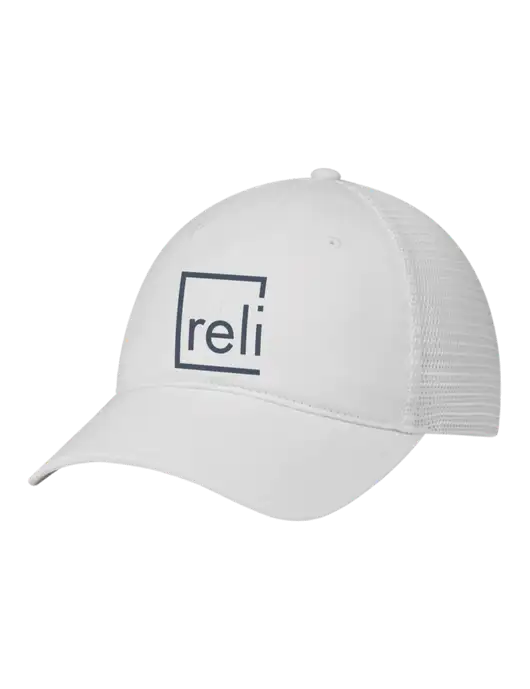 Richardson 111 Garment Washed Trucker Cap White w/White Mesh w/Reli Title Logo