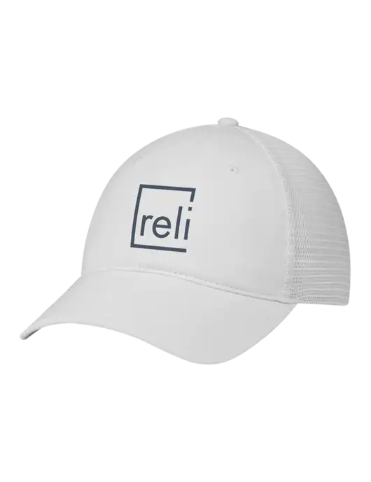 Richardson 111 Garment Washed Trucker Cap White w/White Mesh w/Reli Title Logo