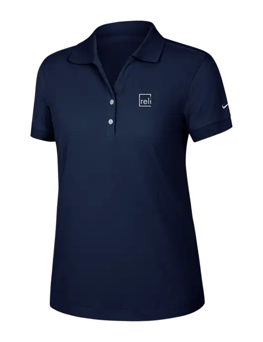 Nike Womens Dri-FIT Classic Dark Navy Polo w/Reli Title Logo