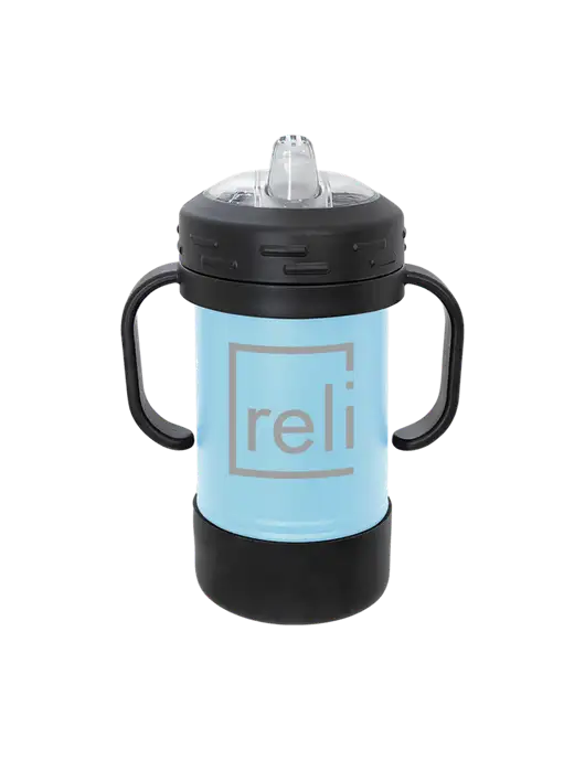 Polar Camel 10 oz Powder Coated Light Blue Sippy Cup w/Reli Title Logo