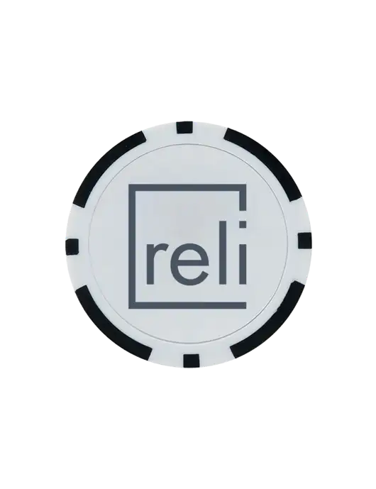 Black Poker Chip Ball Marker w/Reli Title Logo