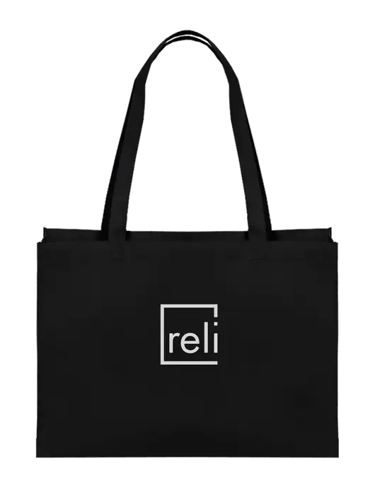 Eco Reusable Black Tote w/Reli Title Logo