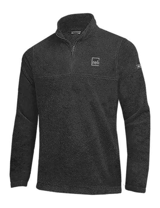 Columbia Charcoal Heather Steens Mountain Fleece 1/2 Zip Pullover w/Reli Title Logo