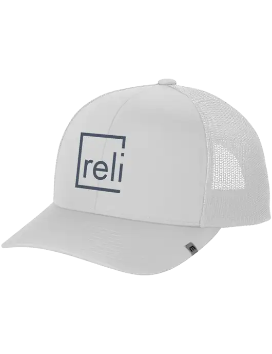 TravisMathew White Cruz Trucker Cap w/Reli Title Logo
