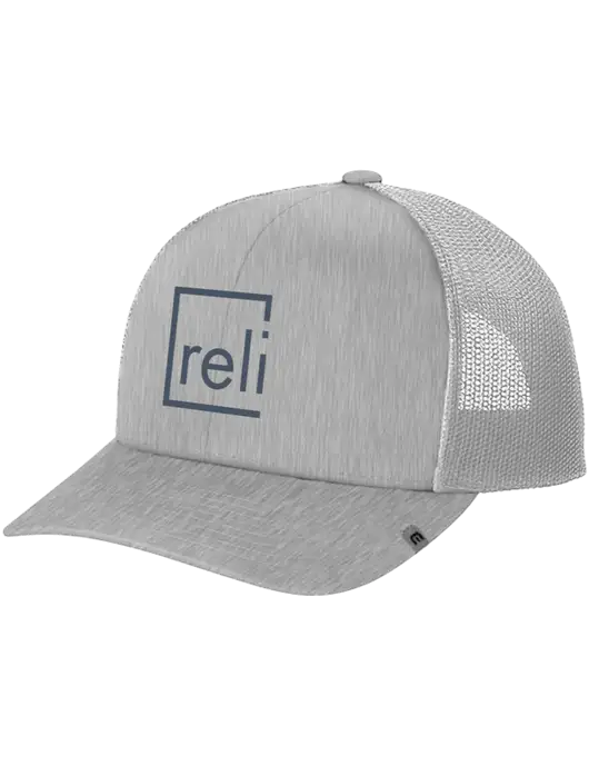 TravisMathew Light Medium Grey Heather Cruz Trucker Cap w/Reli Title Logo