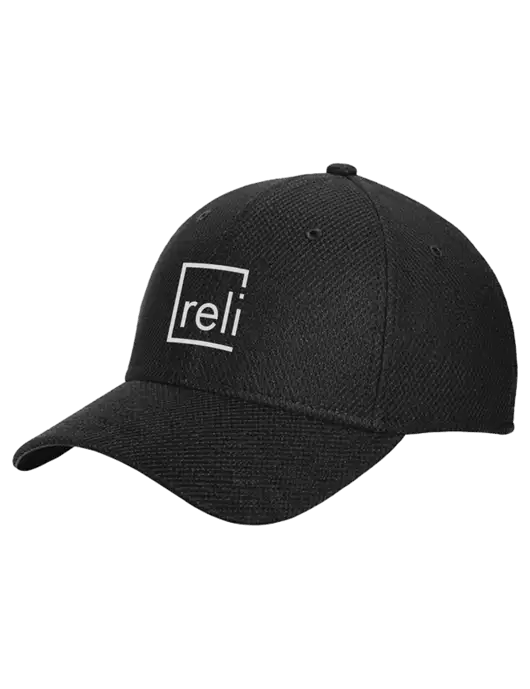 New Era Diamond Era Black Stretch Cap w/Reli Title Logo