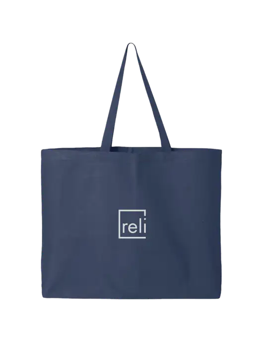 Sturdy Canvas Navy Tote w/Reli Title Logo