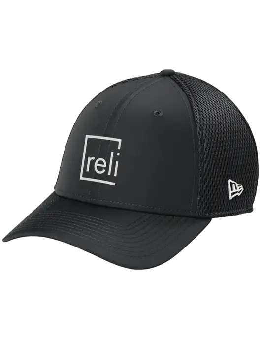 New Era 39THIRTY Performance Stretch Charcoal Grey Mesh Cap w/Reli Title Logo