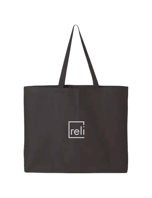 Sturdy Canvas Charcoal Tote w/Reli Title Logo