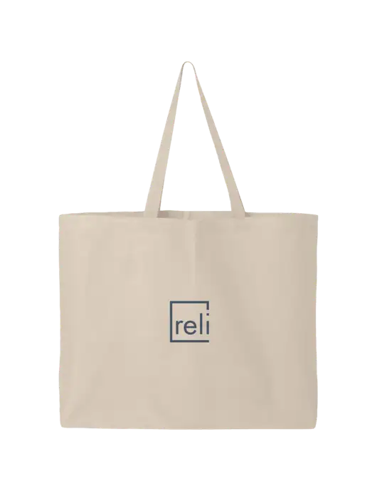 Sturdy Canvas Tan Tote w/Reli Title Logo