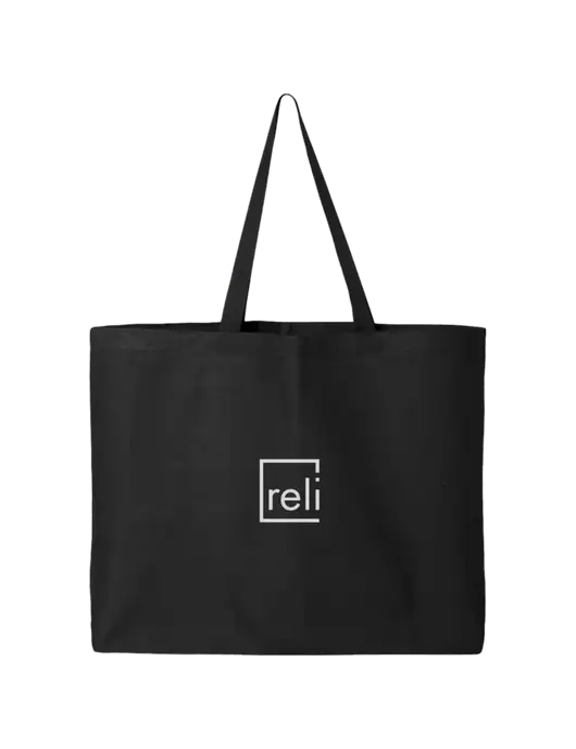 Sturdy Canvas Black Tote w/Reli Title Logo