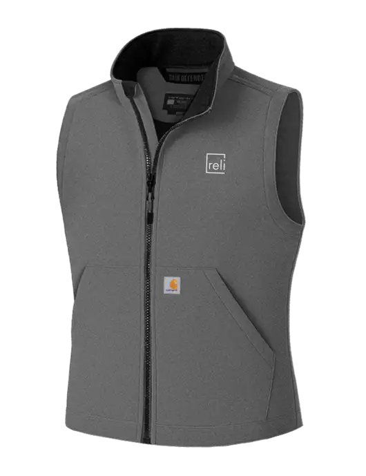 Carhartt Rain Defender Dark Medium Grey Soft Shell Vest w/Reli Title Logo