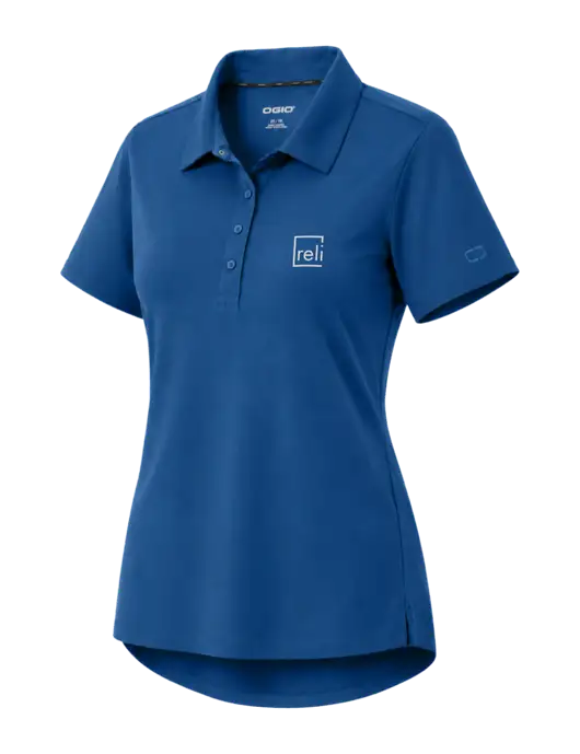 OGIO Womens Envision Light Navy Polo w/Reli Title Logo