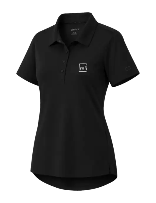 OGIO Womens Envision Black Polo w/Reli Title Logo