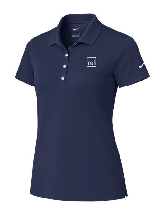 Nike Womens Dark Navy Tech Basic Dri-FIT Polo
 w/Reli Title Logo