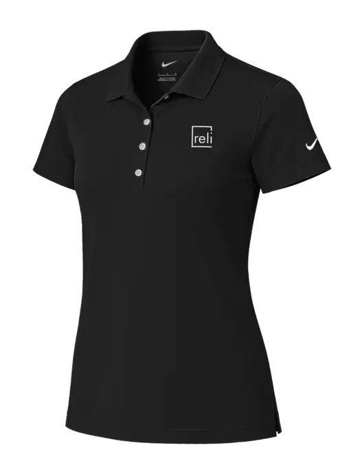 Nike Womens Black Tech Basic Dri-FIT Polo
 w/Reli Title Logo