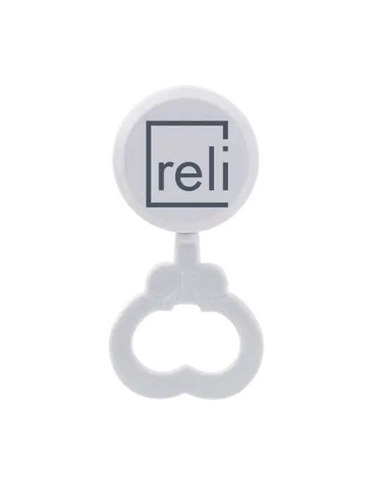 White Baby Rattle w/Reli Title Logo