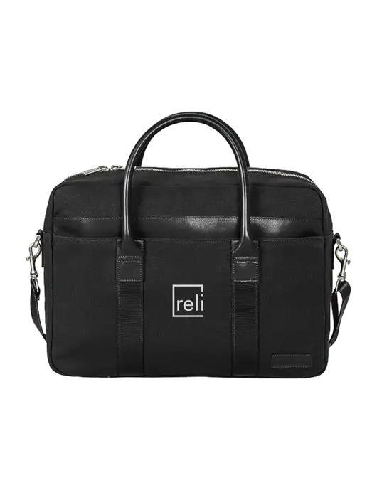 Brooks Brothers Wells Black Briefcase w/Reli Title Logo