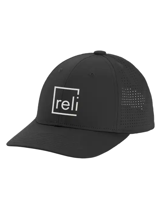 Pro-Cut Structured Snapback with Pinhole Mesh Very Dark Grey Cap w/Reli Title Logo