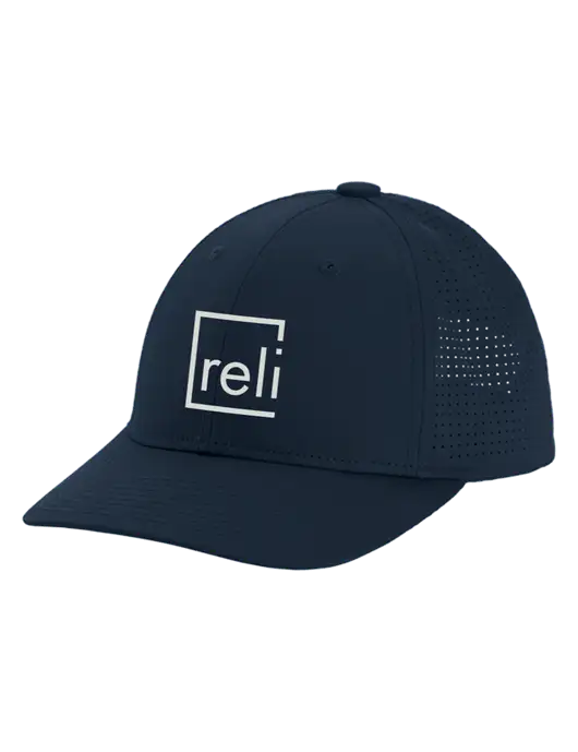 Pro-Cut Structured Snapback with Pinhole Mesh Dark Navy Cap w/Reli Title Logo