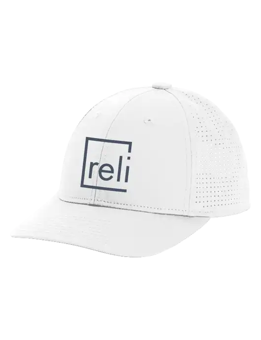 Pro-Cut Structured Snapback with Pinhole Mesh White Cap w/Reli Title Logo