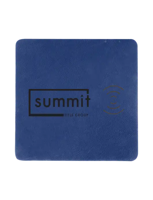 Light Navy Blue Laserable Leatherette Phone Charging Mat w/Summit Title Group Logo