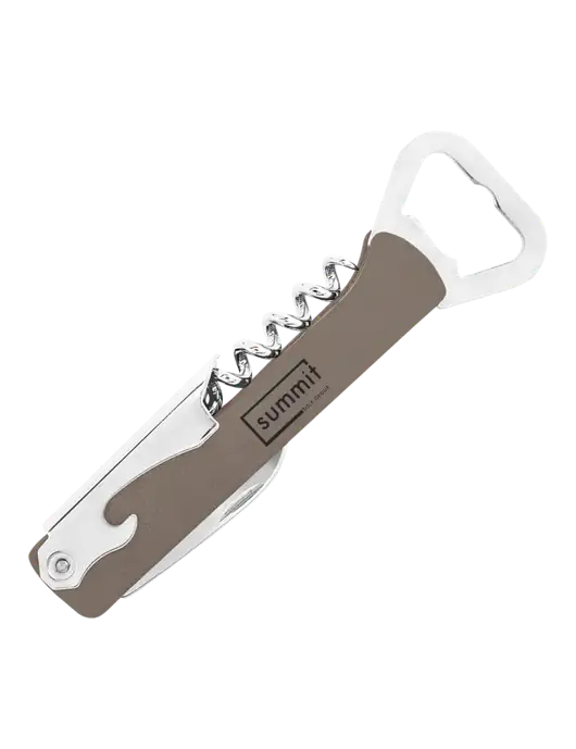 Grey Leatherette Wine Bottle Opener w/Summit Title Group Logo