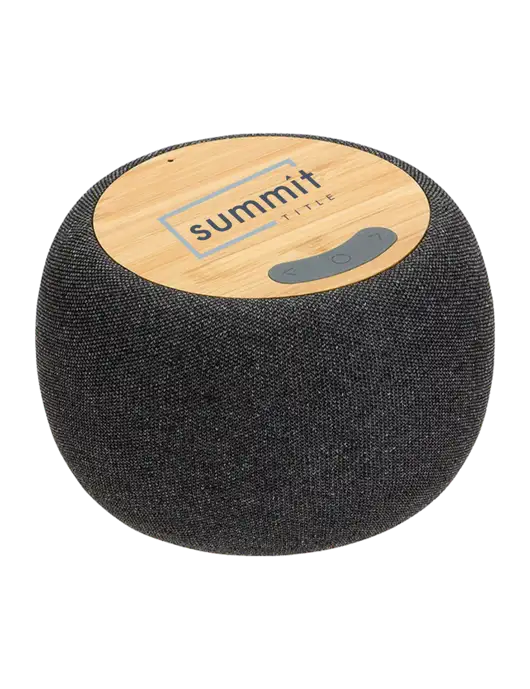 Bamboo Wireless Speaker With 5W Wireless Charger w/Summit Title Logo