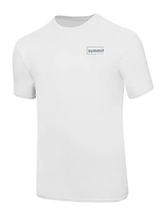 Ring Spun White 4.5 oz T-Shirt w/Summit Title Logo