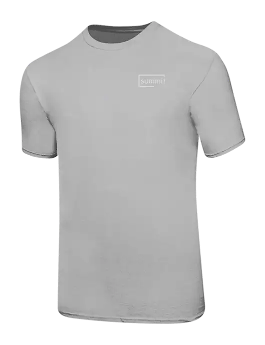 Ring Spun Silver 4.5 oz T-Shirt w/Summit Title Logo