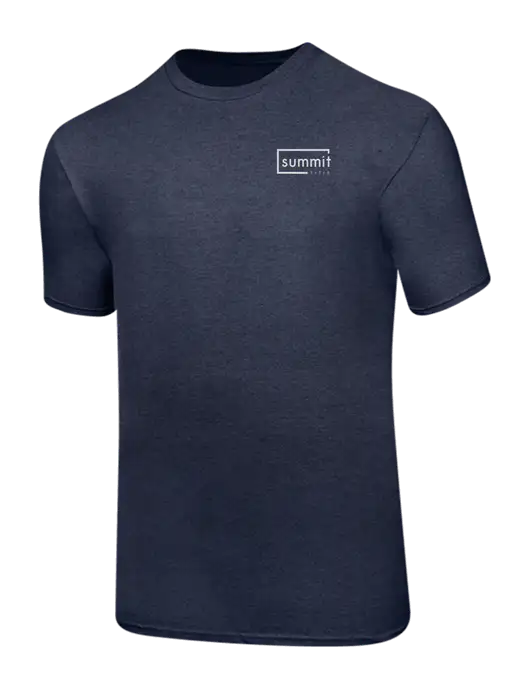 Ring Spun Heather Navy 4.5 oz T-Shirt w/Summit Title Logo
