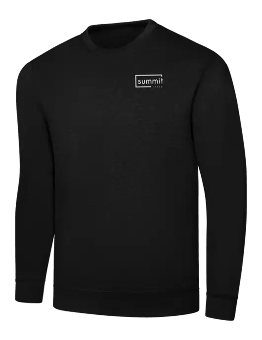 Black 7.8 oz Ring Spun Crew Sweatshirt w/Summit Title Logo