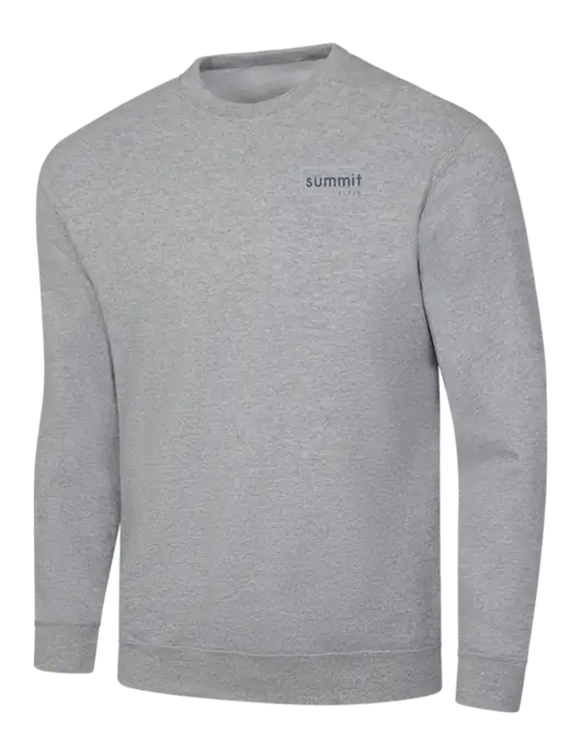 Light Grey Heather 7.8 oz Ring Spun Crew Sweatshirt w/Summit Title Logo