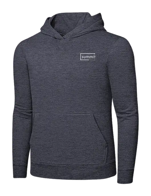 Heather Navy 7.8 oz Ring Spun Hooded Sweatshirt w/Summit Title Logo