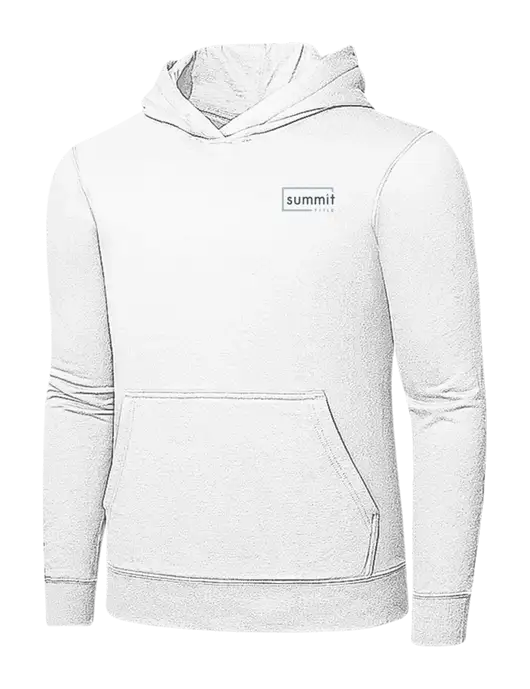 White 7.8 oz Ring Spun Hooded Sweatshirt w/Summit Title Logo
